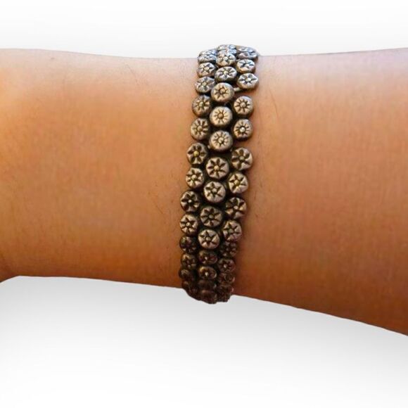 Marsala Company 925 Sterling Silver Linked Vintage Rare Marcasite Bracelet - Picture 1 of 10